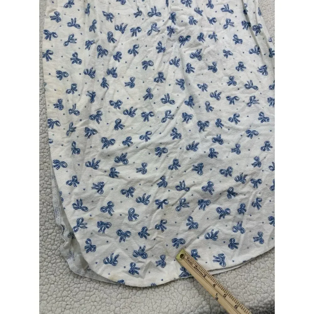 Vtg Willow Creek Flannel Nightgown‎ Sleep Dress Bows Lace Cottage Granny Modest